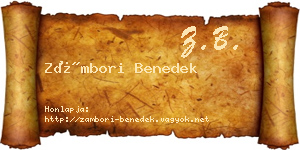 Zámbori Benedek névjegykártya