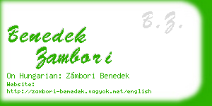 benedek zambori business card