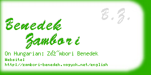 benedek zambori business card